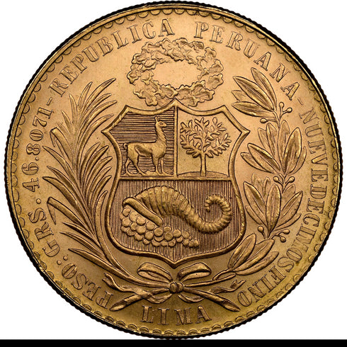 ペルー 1966年 女神座像 100ソル金貨 MS64:8523266-001