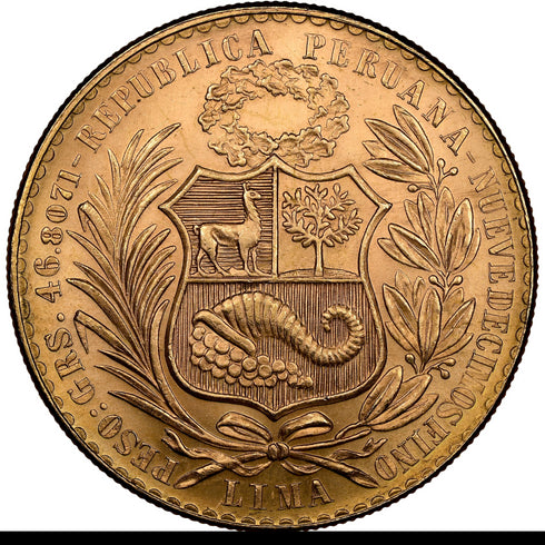 ペルー 1966年 女神座像 100ソル金貨 MS64:8523266-006