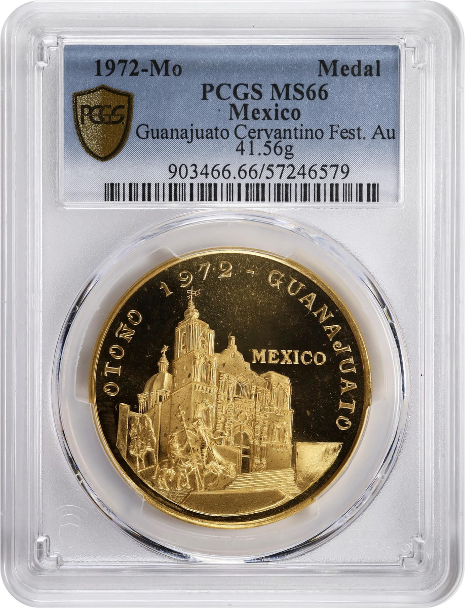メキシコ 1972年 第1回セルバンティーノ国際祭開催記念 金メダル MS66