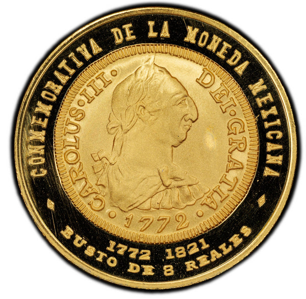 メキシコ 1973年 8レアル制定 200周年記念 金メダル SP69:54161532