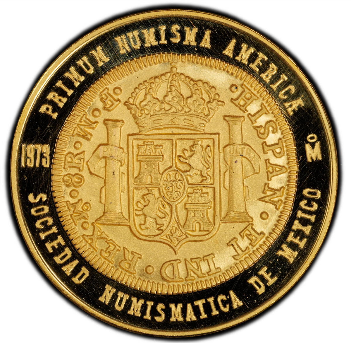 メキシコ 1973年 8レアル制定 200周年記念 金メダル SP69：54161532