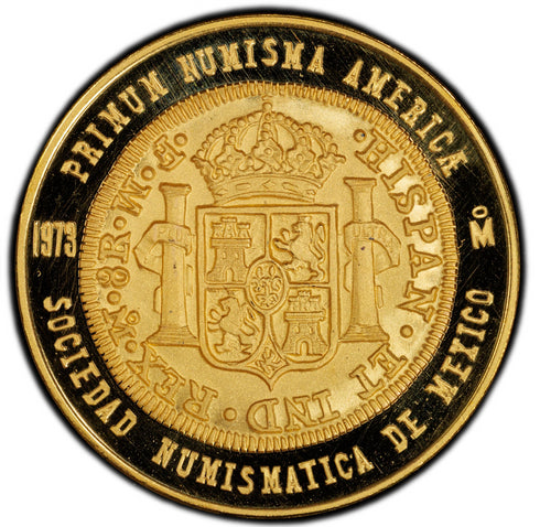 メキシコ 1973年 8レアル制定 200周年記念 金メダル SP69:54161532