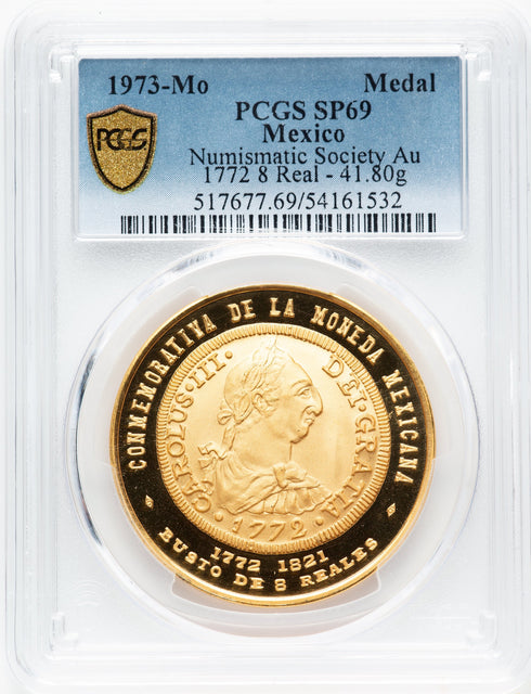 メキシコ 1973年 8レアル制定 200周年記念 金メダル SP69:54161532