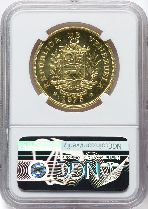 ベネズエラ 1975年 自然保護シリーズ アンデスイワドリ 1000ボリバル金貨 MS66:8662809-005
