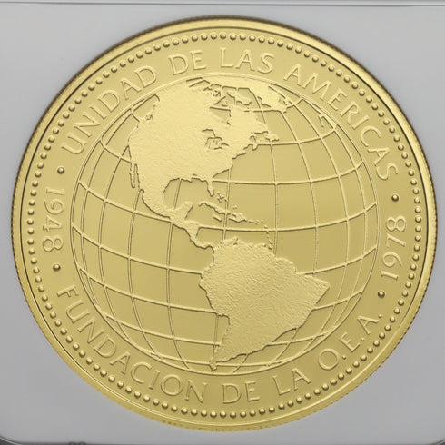 パナマ 1978年 米州機構設立30周年記念 500バルボア金貨 PF69UCAM:8236074-001