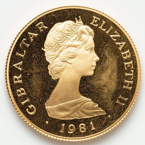 イギリス領ジブラルタル 1981年 ダイアナ妃/チャールズ皇太子 ご成婚記念 50ポンド金貨 裸:未鑑定