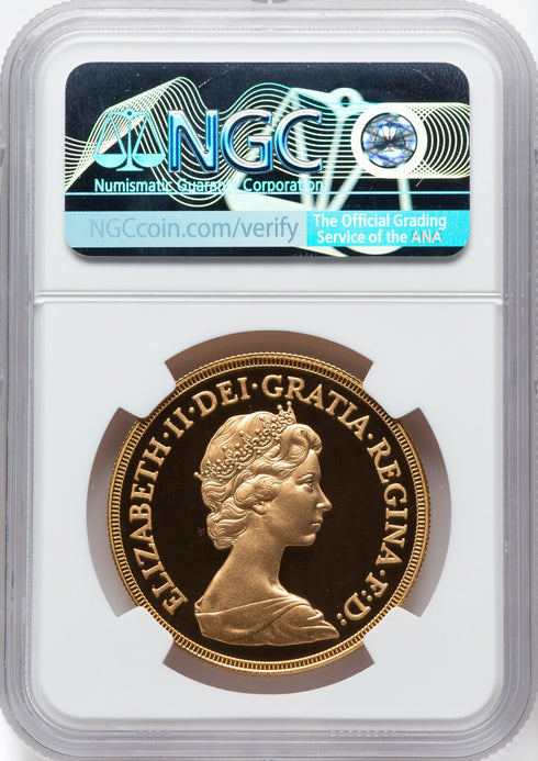 イギリス 1981年 エリザベス2世 5ポンド金貨 PF69UCAM:4723921-033