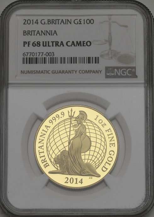 イギリス 2014年 ブリタニア 100ポンド金貨 6枚セット PF68UCAM:6770177-003