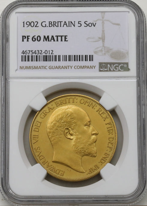 イギリス 1902年 エドワード7世 金貨・銀貨13枚フルセット 元箱付き PF60MATTE:4675432-012