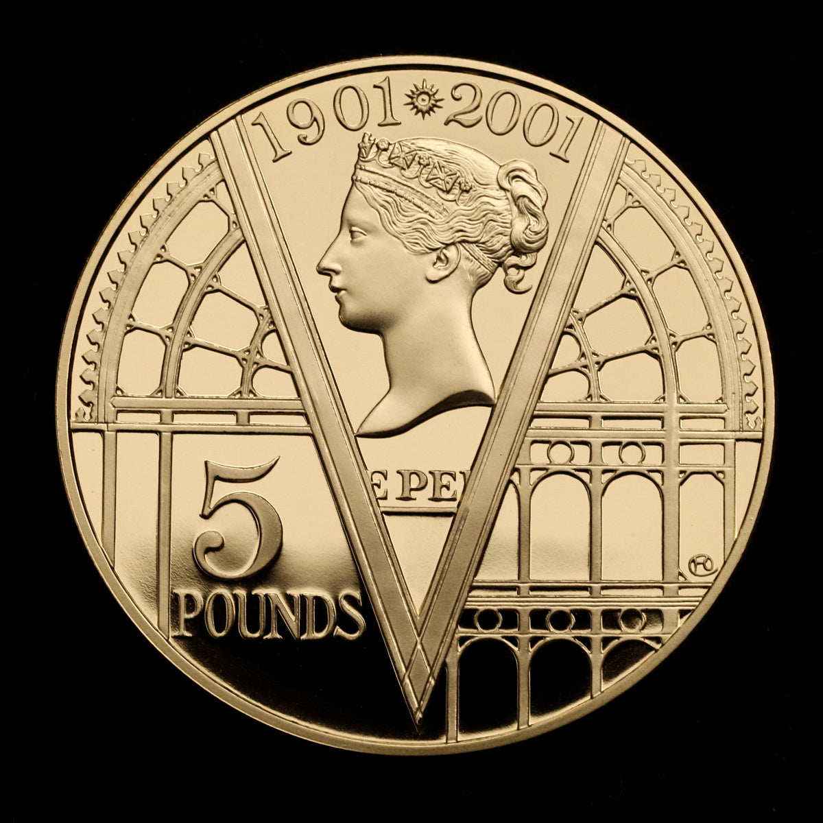 イギリス 2001年 ヴィクトリア女王 没後100周年記念 5ポンド金貨