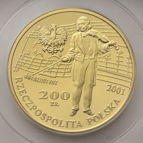 ポーランド 2001年 ヘンリク・ヴィエニャフスキ 国際ヴァイオリンコンクール記念 200ズウォティ金貨 PR69DCAM:21694331