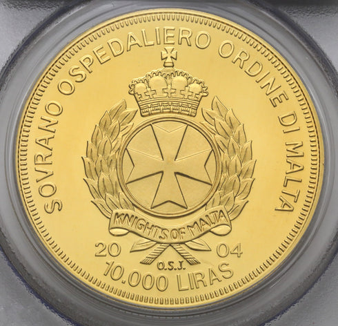 マルタ共和国 2004年 ヨハネ・パウロ2世と騎士 10000リレ金貨 PR69DCAM:21914170