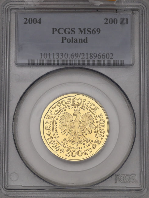 ポーランド 2004年 ワルシャワ蜂起60周年記念 200ズウォティ(1/2oz)金貨 MS69:21896602