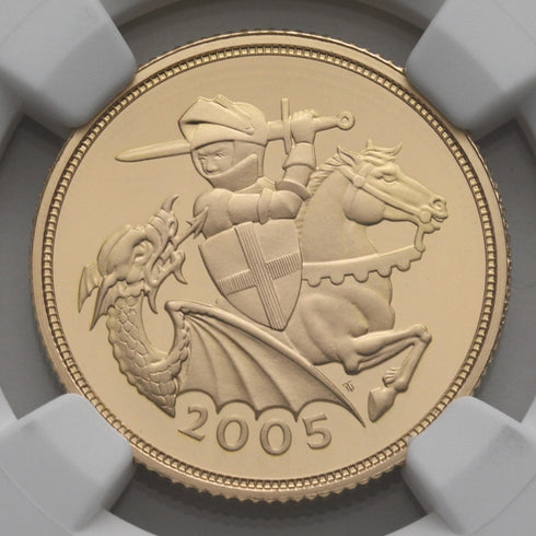 イギリス 2005年 ナイト&ドラゴン ソブリン金貨 PF70UCAM:8463984-003