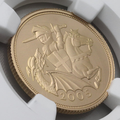 イギリス 2005年 ナイト&ドラゴン ソブリン金貨 PF70UCAM:8463984-003