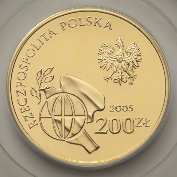 ポーランド 2005年 第二次世界大戦終戦60周年記念 200ズウォティ金貨 PR69DCAM:09798703