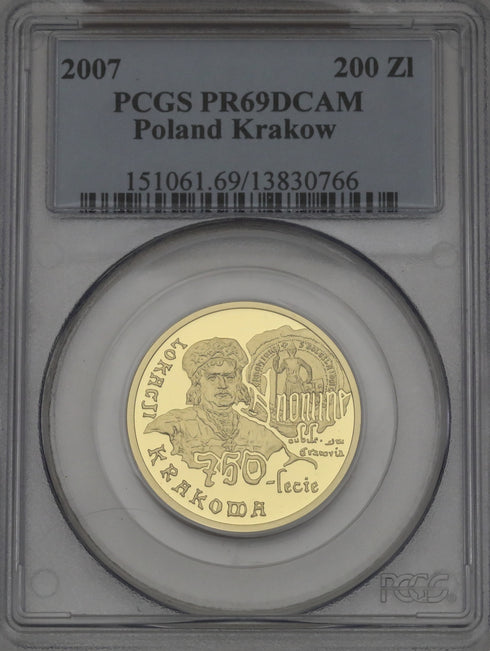 ポーランド 2007年 クラクフ市制定1250周年記念 200ズウォティ金貨 PR69DCAM:13830766