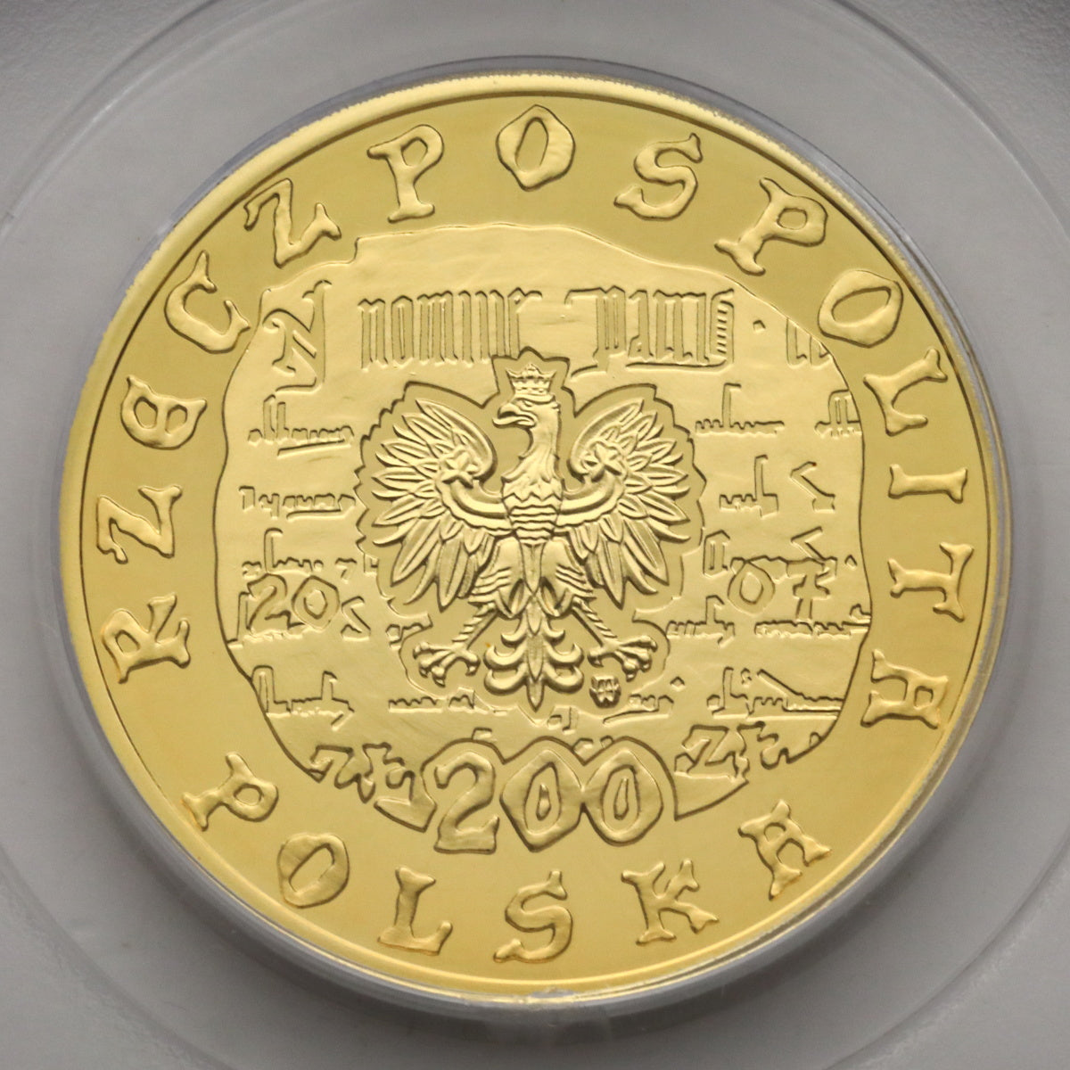 ポーランド 2007年 クラクフ市制定1250周年記念 200ズウォティ金貨