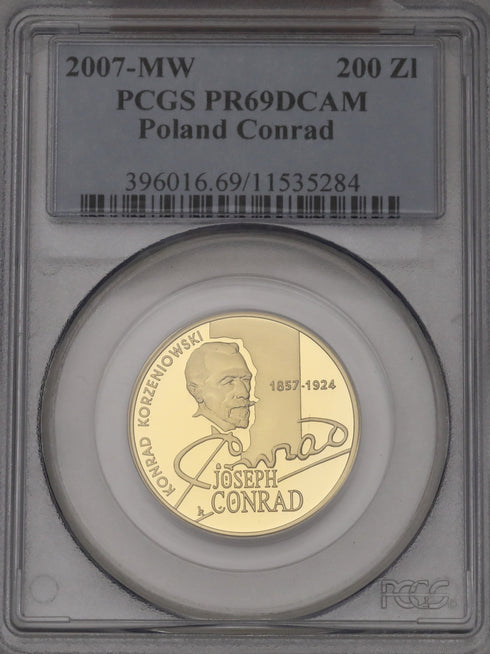 ポーランド 2007年 ジョゼフ・コンラッド生誕150周年記念 200ズウォティ金貨 PR69DCAM:11535284