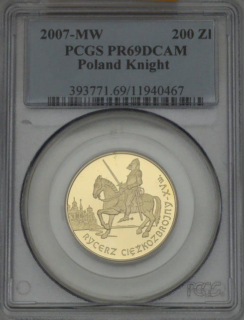ポーランド 2007年 重装騎兵 200ズウォティ金貨 PR69DCAM:11940467