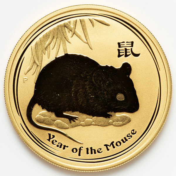 オーストラリア 2008年 Year Of The Mouse 100ドル 1oz 金貨 リバースプルーフ 裸:未鑑定