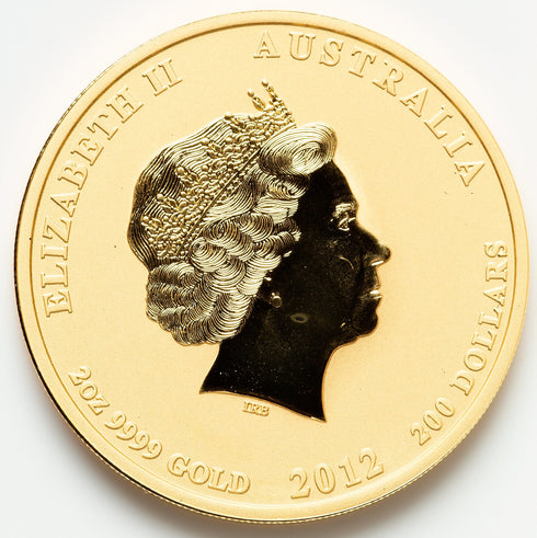 オーストラリア 2012年 Year Of The Dragon 100ドル 2oz 金貨 裸:未鑑定