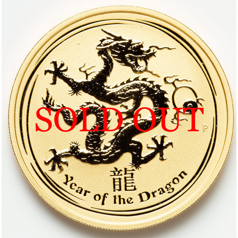オーストラリア 2012年 Year Of The Dragon 100ドル 2oz 金貨 裸:未鑑定