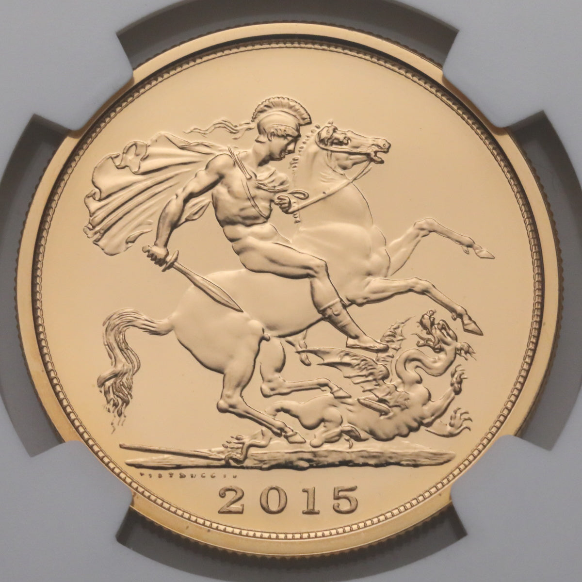 イギリス 2015年 エリザベス2世 聖ジョージと竜退治 5ポンド金貨