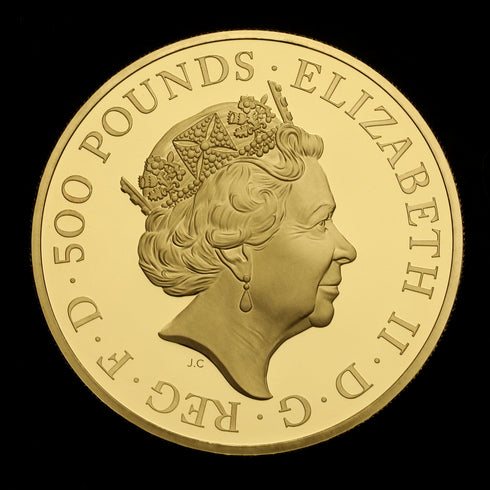 イギリス 2017年 ブリタニア 500ポンド 5oz 金貨 ROYAL MINT オフィシャルボックス付き 裸