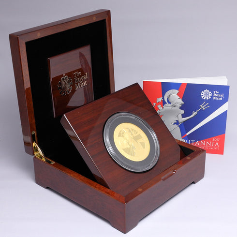 イギリス 2017年 ブリタニア 500ポンド 5oz 金貨 ROYAL MINT オフィシャルボックス付き 裸