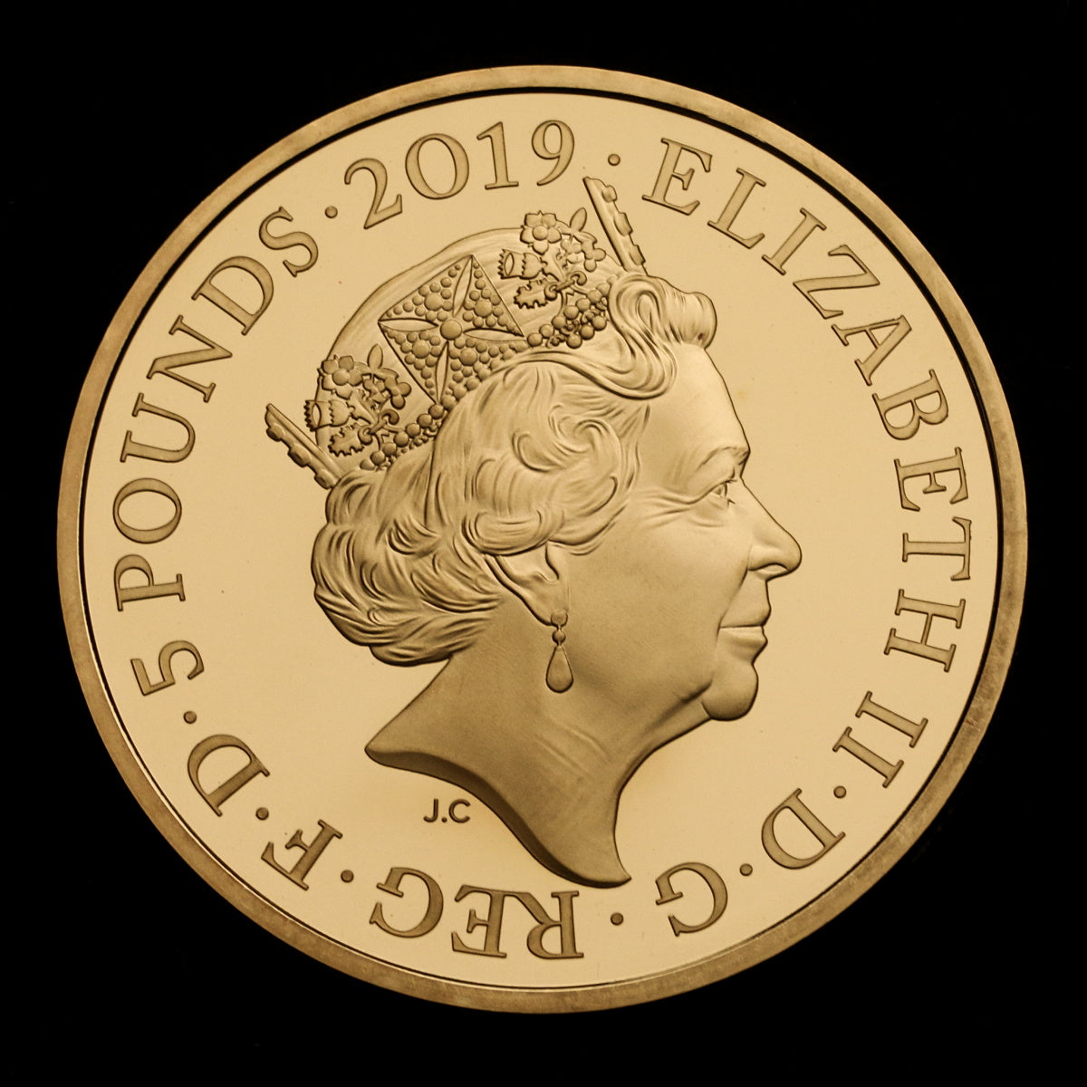 イギリス 2019年 ロンドン塔 カラスの伝説 5ポンド金貨 ROYAL