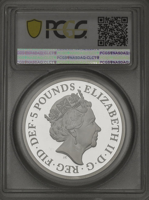 イギリス 2019年 エリザベス2世 ウナとライオン5ポンド銀貨 PR68DCAM 元箱無し:40391976