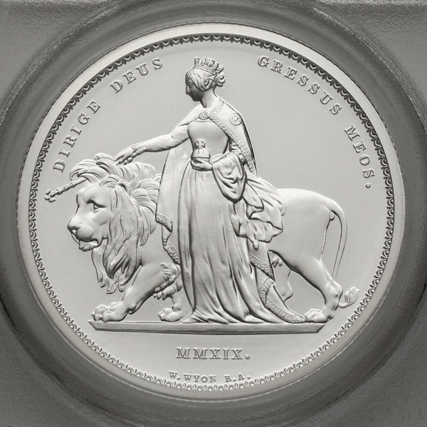 イギリス 2019年 エリザベス2世 ウナとライオン5ポンド銀貨 PR68DCAM 元箱無し:40391976