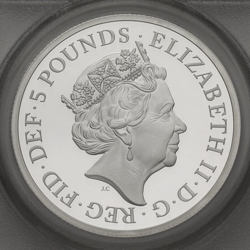 イギリス 2019年 エリザベス2世 ウナとライオン5ポンド銀貨 PR68DCAM 元箱無し:40391976