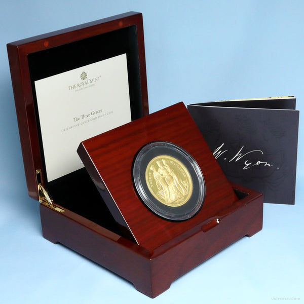 イギリス 2020年 エリザベス2世 スリーグレイシス 500ポンド(5oz)金貨:裸-UNIVERSAL COIN