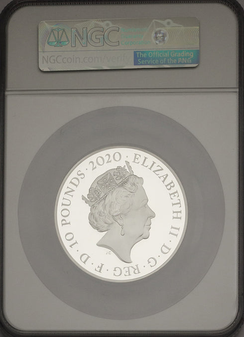 イギリス 2020年 エリザベス2世 スリーグレイシス 10ポンド 5oz 銀貨 PF70UCAM:6029854-003