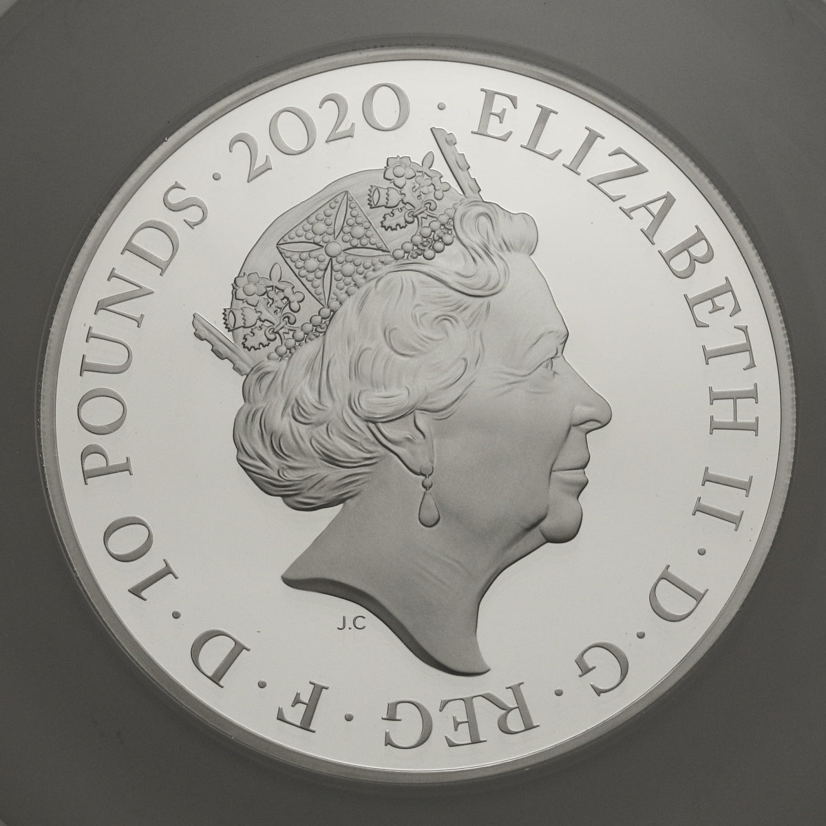 イギリス 2020年 エリザベス2世 スリーグレイシス 10ポンド 5oz 銀貨