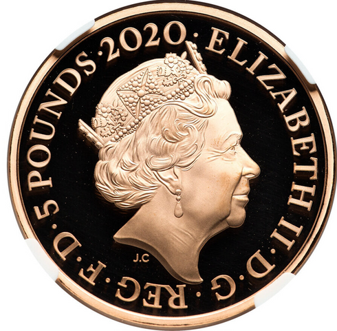 イギリス 2020年 ジョージ3世 没後200年 5ポンド金貨 裸:未鑑定