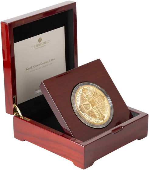 イギリス 2021年 エリザベス2世 ゴチッククラウン(Quartered Arms) 500ポンド 10oz 金貨 裸:未鑑定