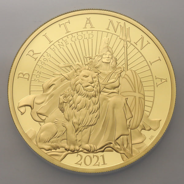 イギリス 2021年 ブリタニアとライオン 500ポンド 5oz 金貨 PF70UCAM:2875783-001