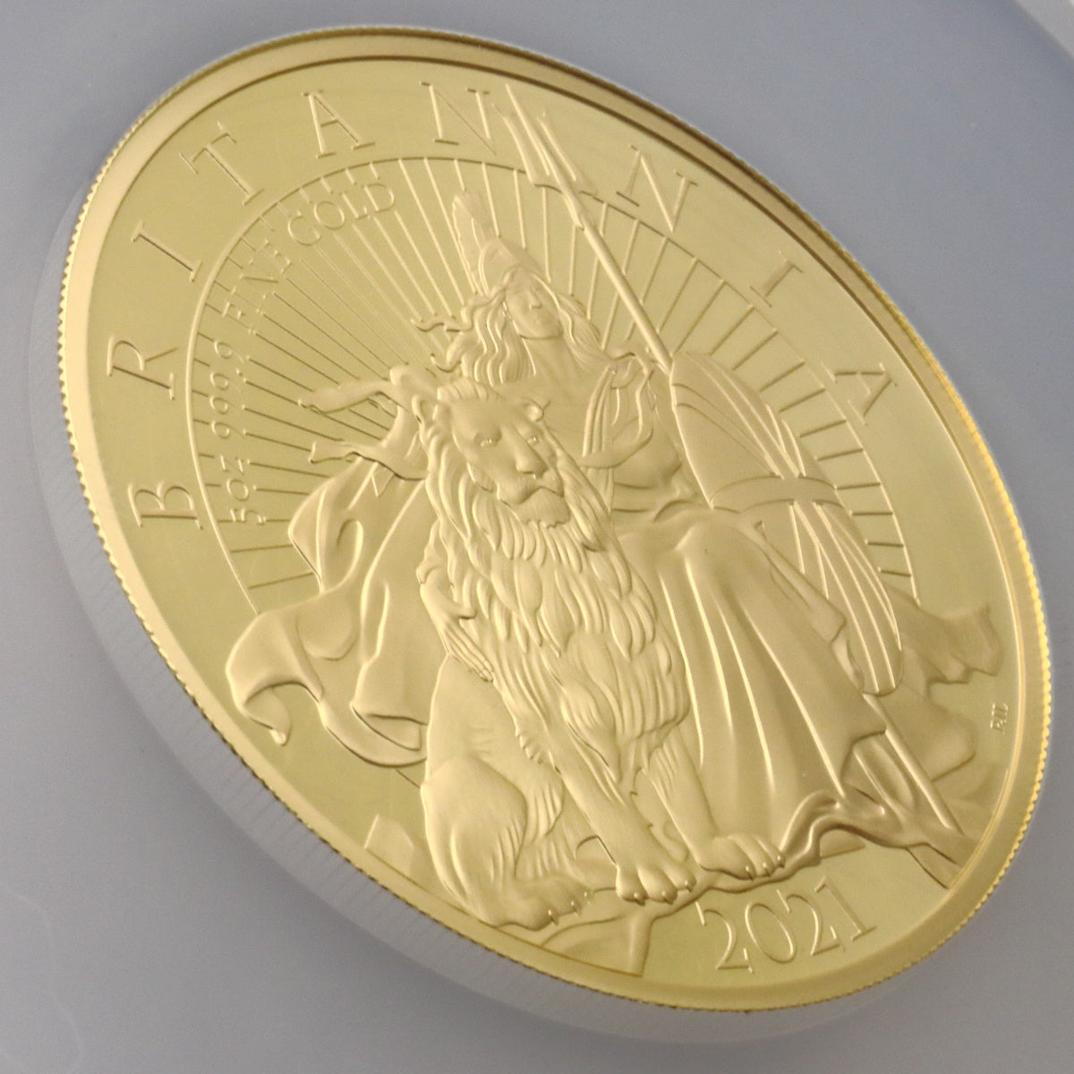 イギリス 2021年 ブリタニアとライオン 500ポンド 5oz 金貨 PF70UCAM