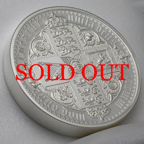 イギリス 2021年 エリザベス2世 ゴチッククラウン(Quartered Arms) 10ポンド(5oz)銀貨 裸