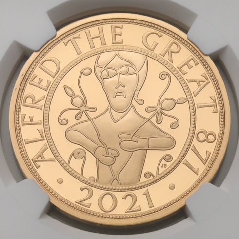 イギリス 2021年 アルフレッド大王即位1150周年記念 5ポンド金貨 PF70UCAM:5782584-001