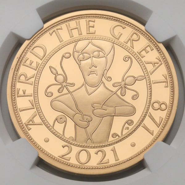 イギリス 2021年 アルフレッド大王即位1150周年記念 5ポンド金貨 PF70UCAM:5782584-001