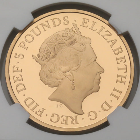 イギリス 2021年 アルフレッド大王即位1150周年記念 5ポンド金貨 PF70UCAM:5782584-001
