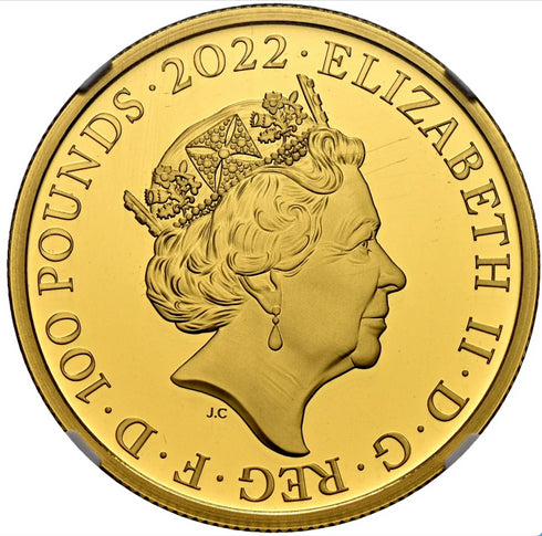 イギリス 2022年 ヘンリー7世 100ポンド 1oz 金貨 PF70UCAM:6542788-112