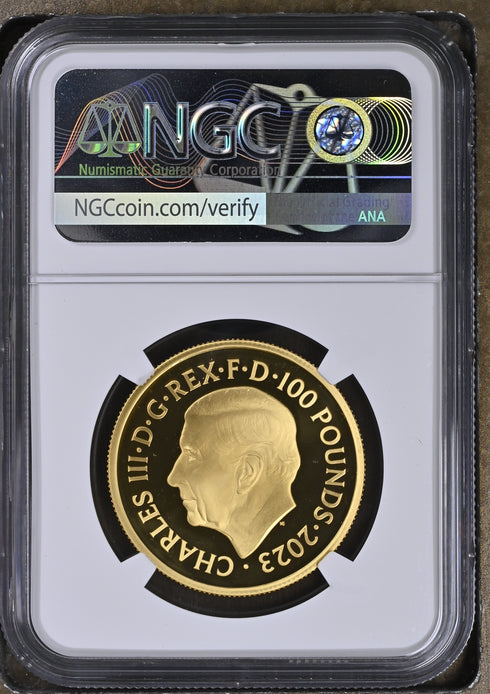 イギリス 2023年 ヘンリー8世 100ポンド 1oz 金貨 PF70UCAM:6784089-030