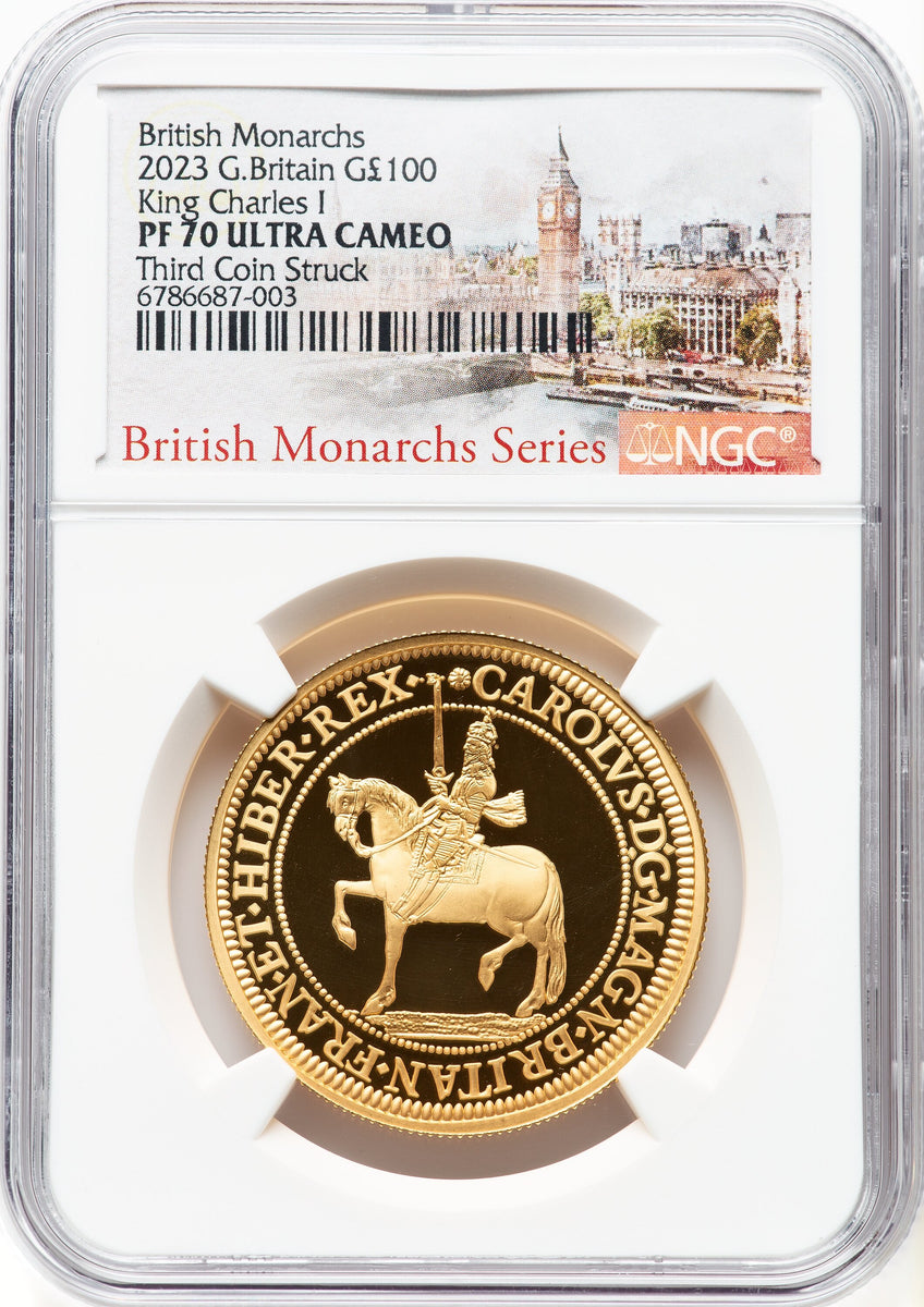 イギリス 2023年 チャールズ1世 100ポンド 1oz 金貨 PF70UCAM