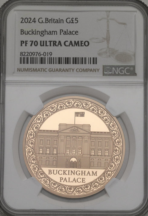 イギリス 2024年 バッキンガム宮殿 5ポンド金貨 PF70UCAM:8220976-019