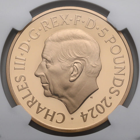 イギリス 2024年 バッキンガム宮殿 5ポンド金貨 PF70UCAM:8220976-019